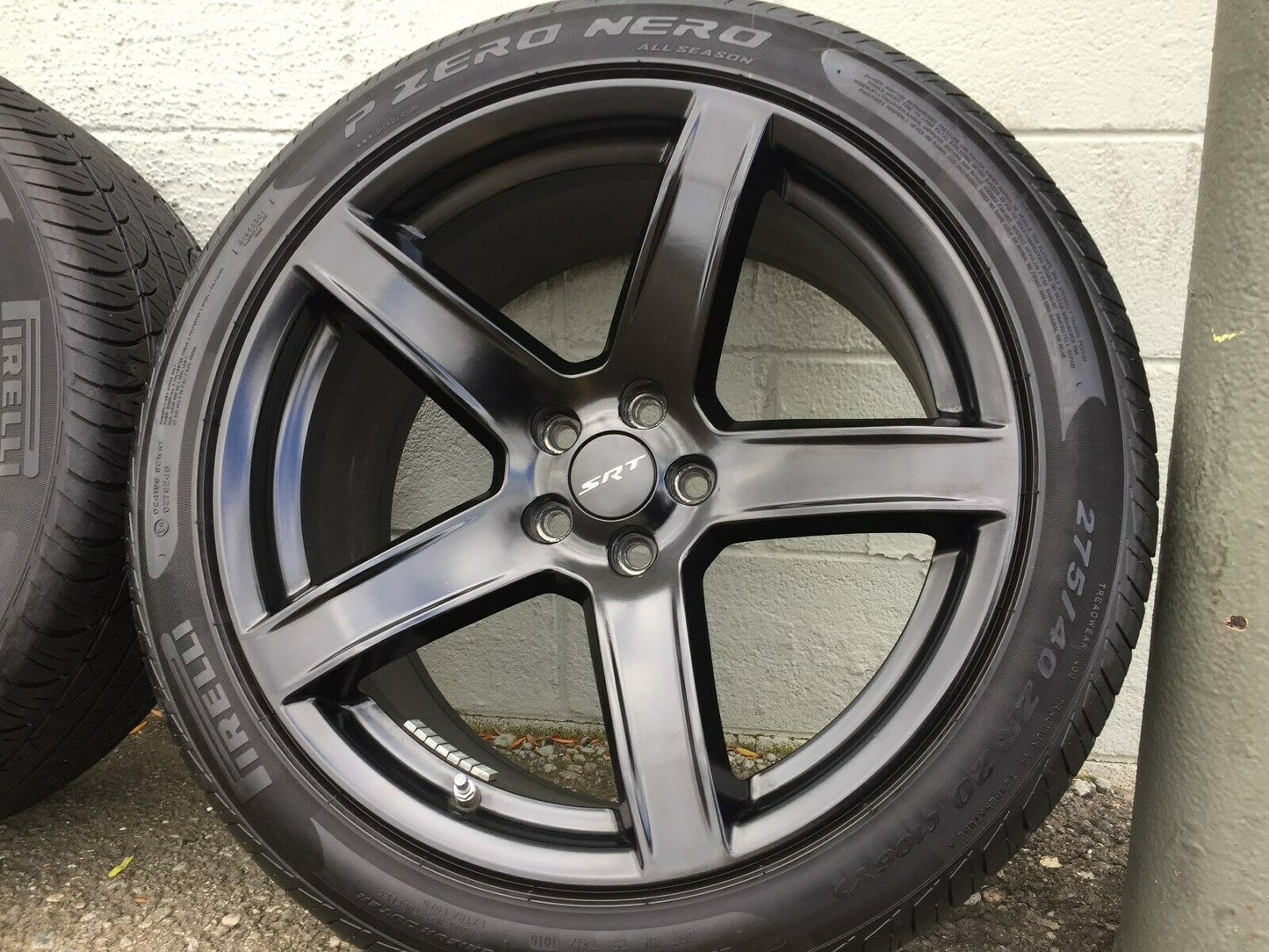 OEM SRT Hellcat 20” 5-Spoke Wheel & Tire Set – Matte Black