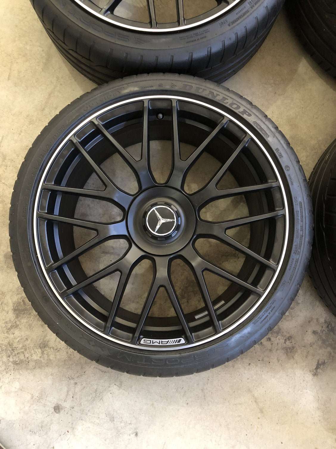 OEM Mercedes-Benz C63 AMG 19” Wheel & Tire Set – Matte Black