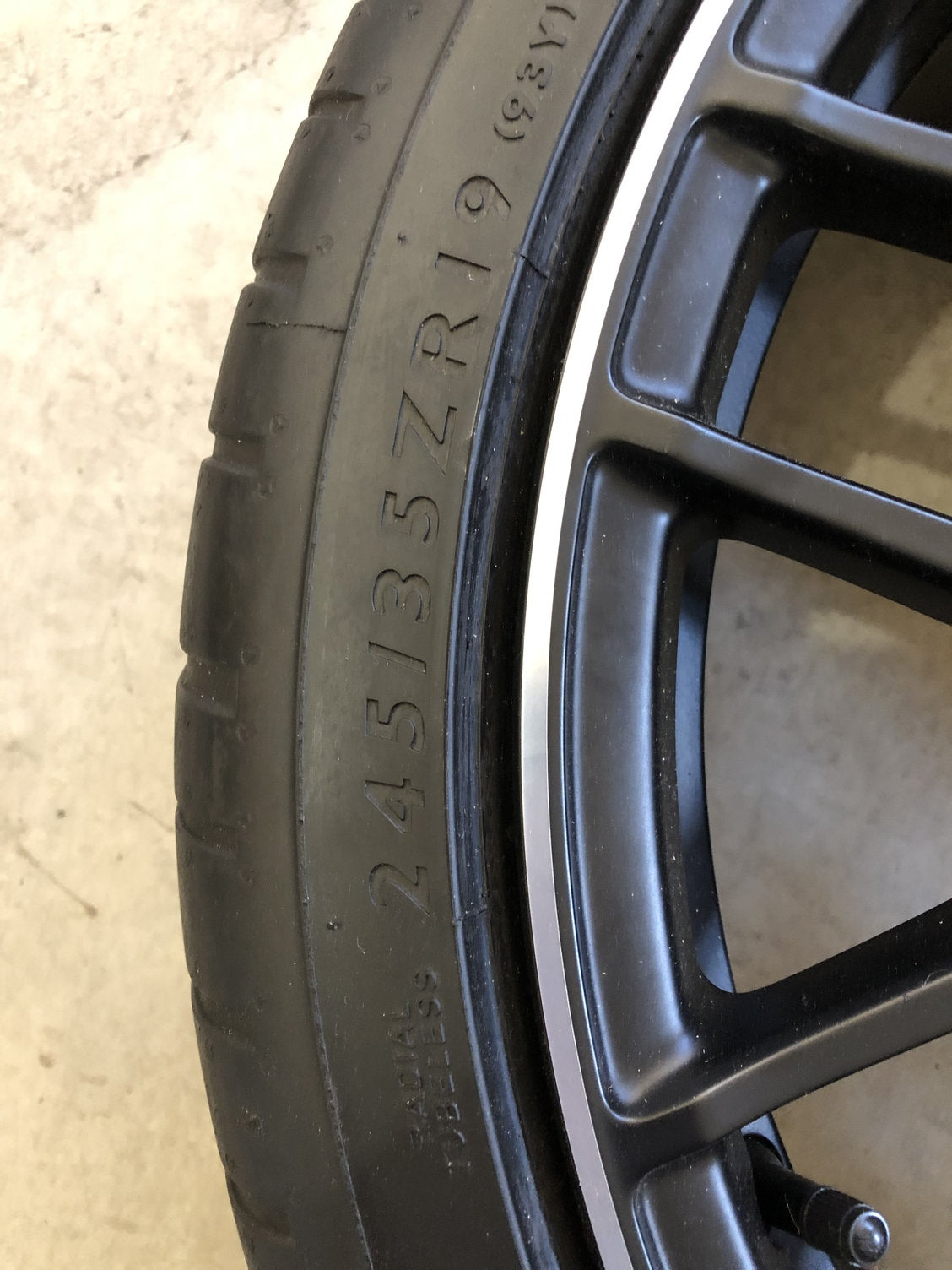 OEM Mercedes-Benz C63 AMG 19” Wheel & Tire Set – Matte Black